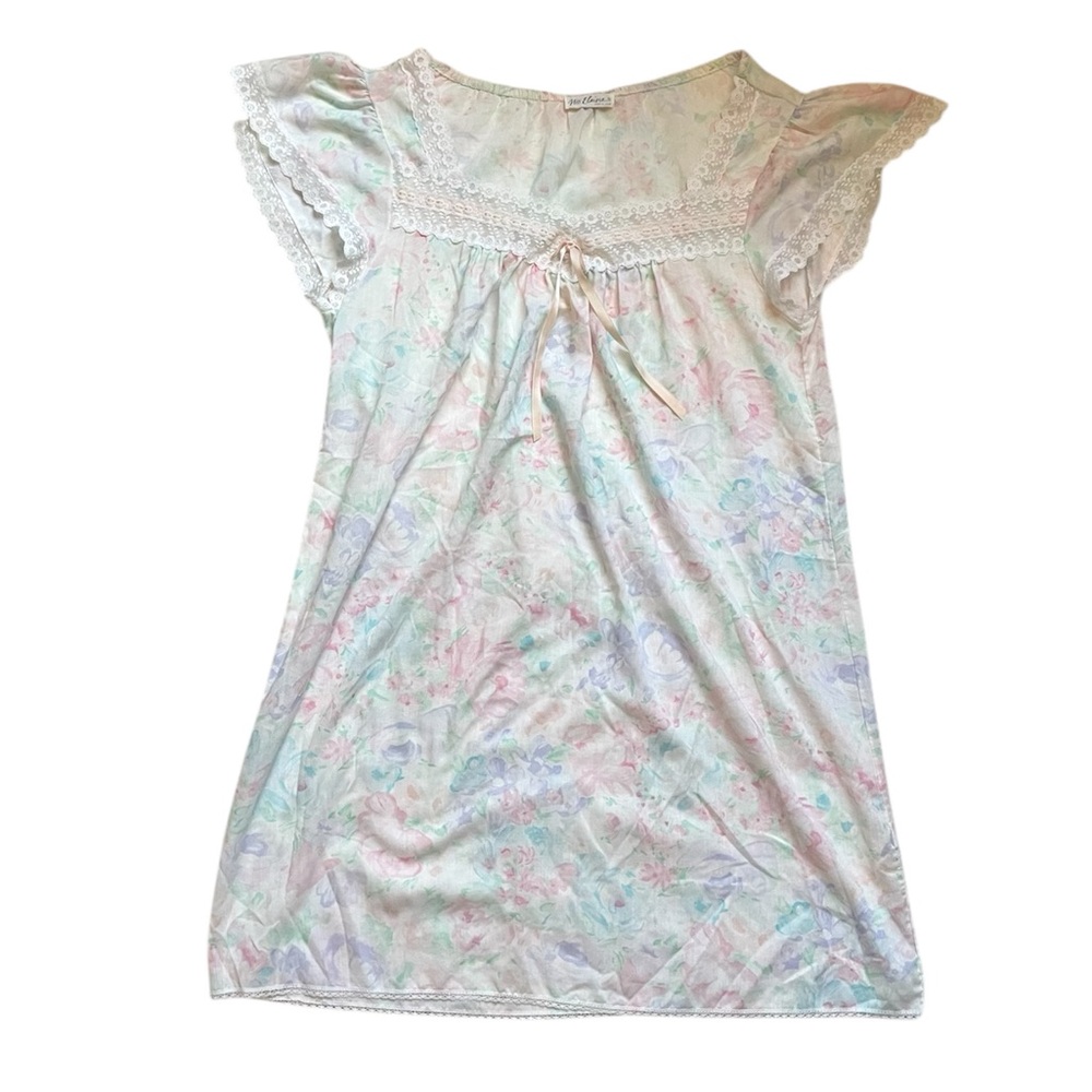 Vintage Miss Elaine cottagecore floral print cute kawaii sleeping gown